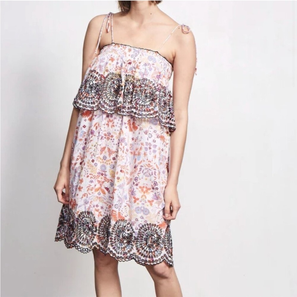 Antik Batik Smocked Embroidered Samsa Dress